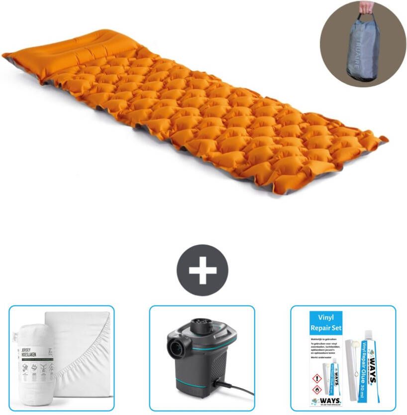 Intex Campingmat 1-persoons 71 X 191 X 11 Cm Oranje Inclusief Accessoires Cb4