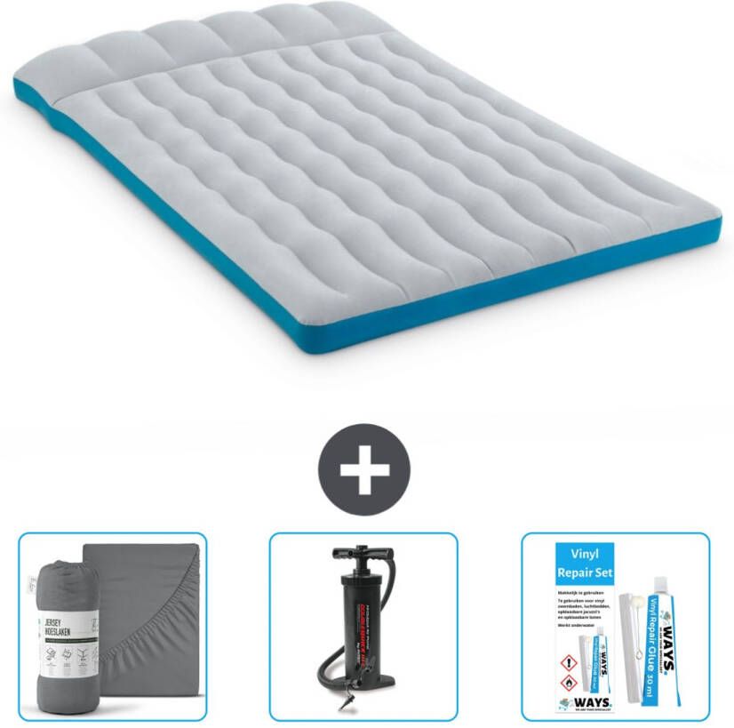 Intex Campingmat 2-persoons 127 X 193 X 24 Cm Blauw Inclusief Accessoires Cb11