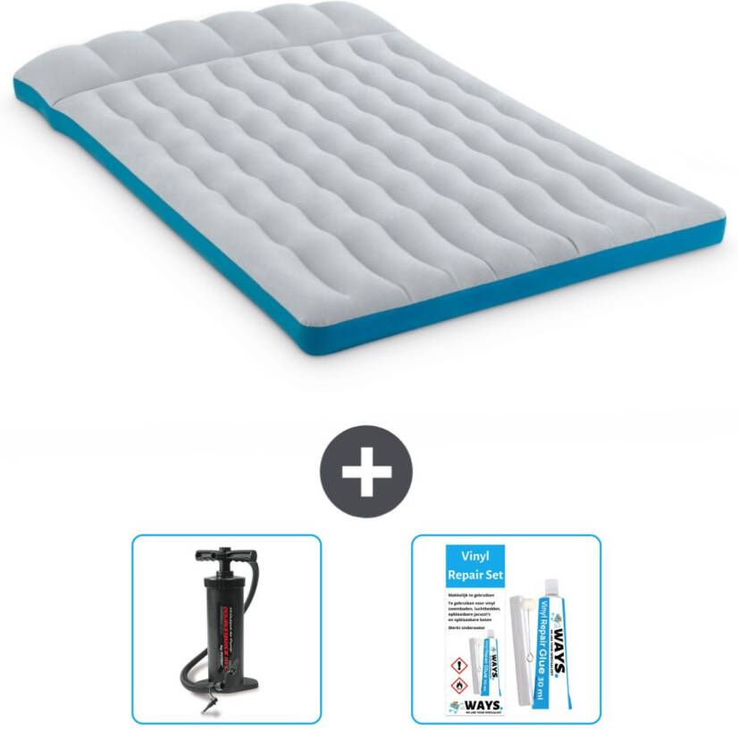 Intex Campingmat 2-persoons 127 X 193 X 24 Cm Blauw Inclusief Accessoires Cb13