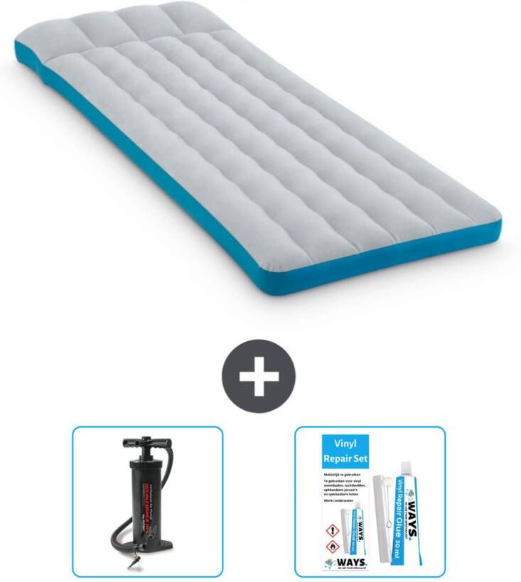 Intex Campingmat Twijfelaar 72 X 189 X 20 Cm Blauw Inclusief Accessoires Cb13