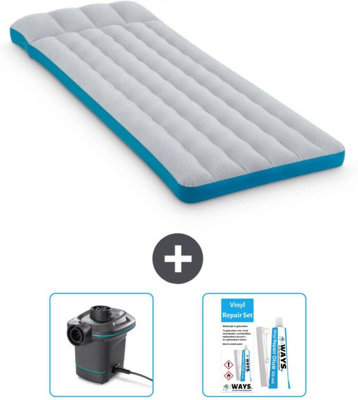 Intex Campingmat Twijfelaar 72 X 189 X 20 Cm Blauw Inclusief Accessoires Cb14