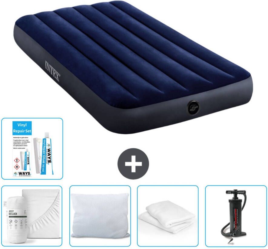 Intex Luchtbed 1-persoons 99 X 191 X 25 Cm Blauw Inclusief Accessoires Cb1