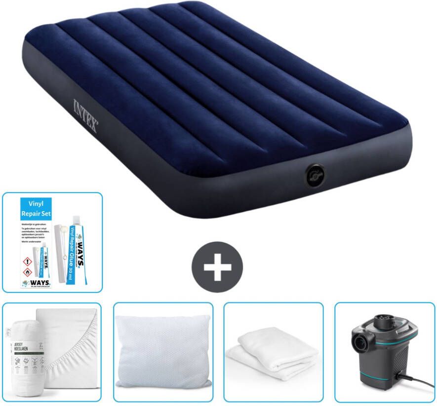 Intex Luchtbed 1-persoons 99 X 191 X 25 Cm Blauw Inclusief Accessoires Cb2