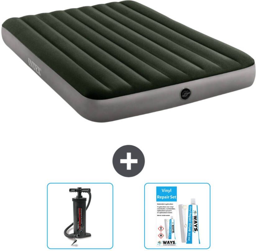 Intex Luchtbed 2-persoons 152 X 203 X 25 Cm Groen Inclusief Accessoires Cb13