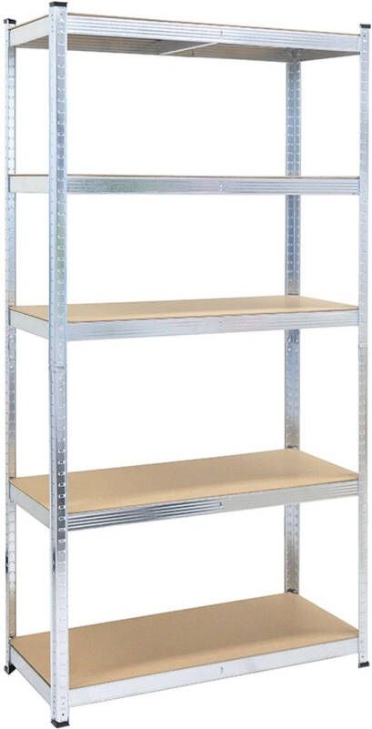 IVOL Stellingkast Zilver 5 planken Opbergrek 180x90x40 cm 175kg Draagkracht