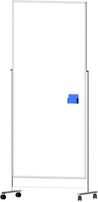 IVOL Verrijdbare Scheidingswand Whiteboard Dubbelzijdig Magnetisch 200x90 Cm Wit