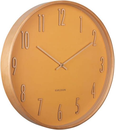 Karlsson Wall Clock Gracil wood ochre yellow