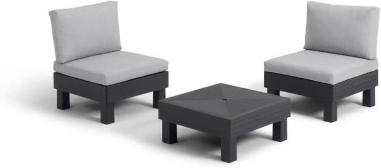 Keter Elements Loungebank + Balkonset 5 A 6 Personen Grafiet