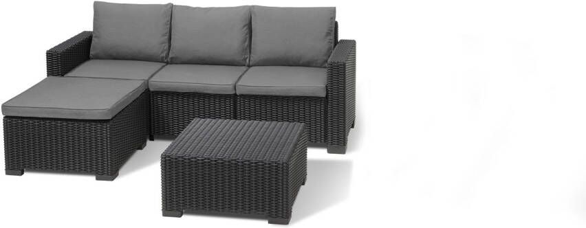 Keter Loungeset California Chaise Longue 3-zits