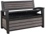 Keter Hudson Bench box 2-zits bank Opbergbox Hout look & feel 227L 138x63x89cm Antraciet - Thumbnail 2