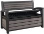 Keter Hudson Bench box 2-zits bank Opbergbox Hout look & feel 227L 138x63x89cm Antraciet - Thumbnail 2