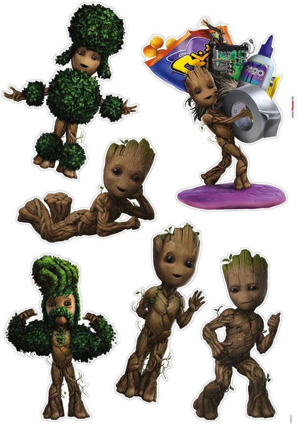 Komar Muursticker I Am Groot! Bruin En Groen 50 Cm X 70 Cm 612747