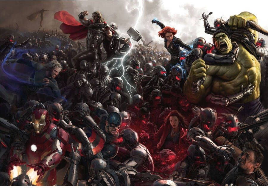 Komar Vlies Op Frame The Avengers Antraciet Grijs Groen En Rood 60 Cm X 40 Cm