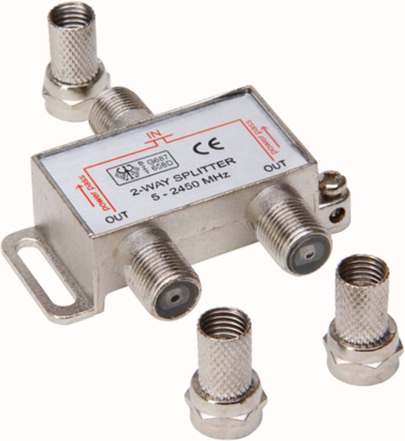 Kopp Coax F-connector Verdeler 1-in-2-uit 65mm