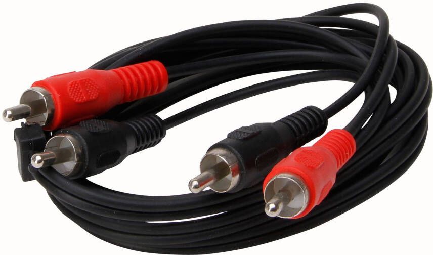 Kopp Verbindingskabel Audio 2x2 Tulp Stekkers Rood Zwart 1 5m