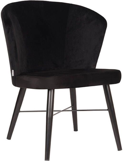 LABEL51 D Fauteuil Wave Zwart Fluweel