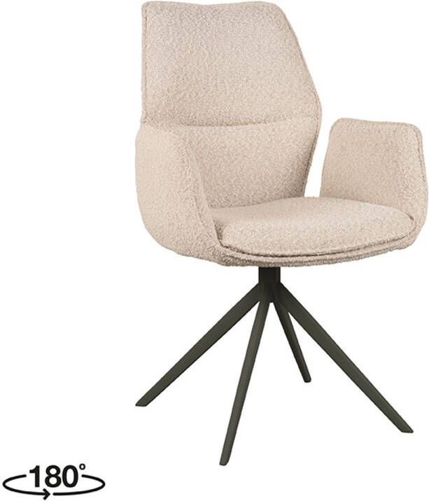 LABEL51 | Eetkamerstoel Mellow Naturel Boucle | Zitmeubels eetkamer | Armstoel - Foto 5