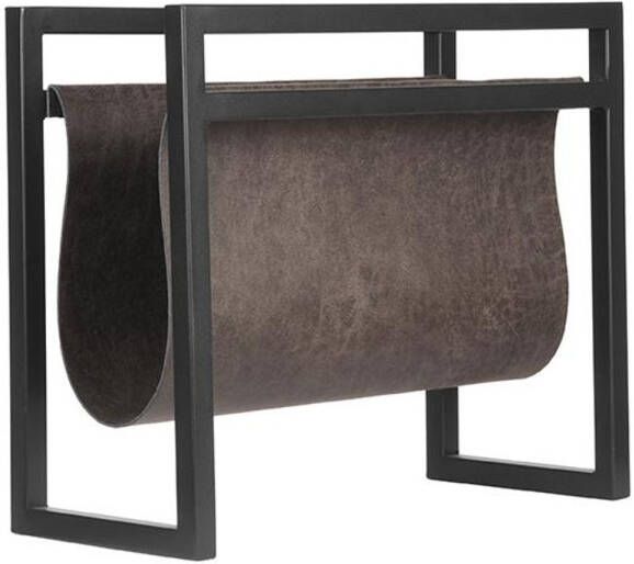 LABEL51 Magazinehouder Antraciet Leder l Zwart Metaal - Foto 2