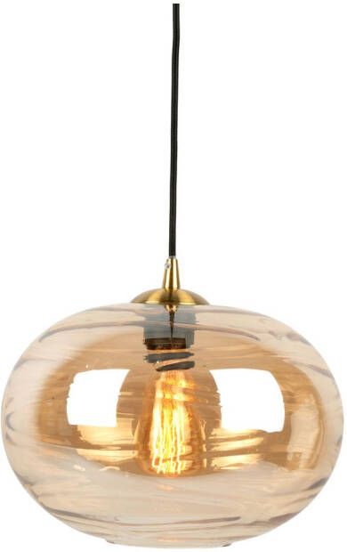 Leitmotiv Pendant lamp Glamour Sphere glass amber brown