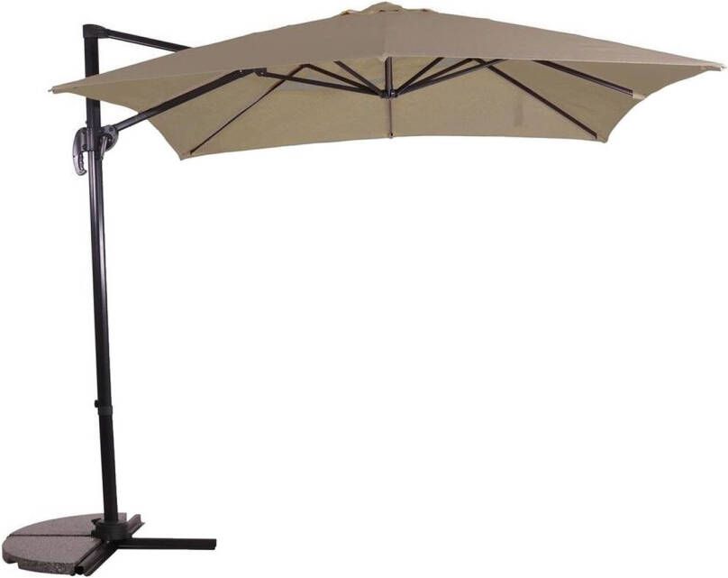 Lesliliving Zweefparasol Libra Taupe 250 x 250 cm inclusief kruisvoet & hoes - Foto 3