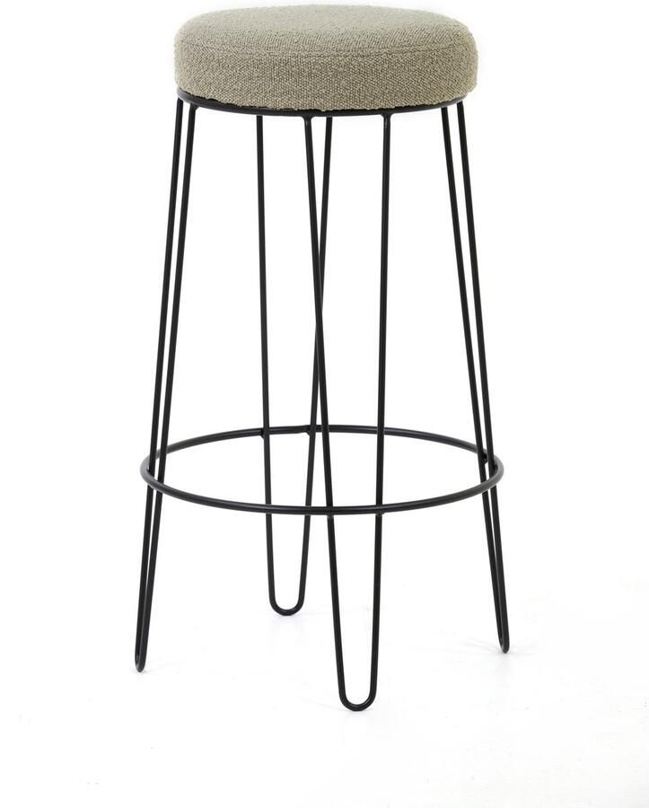 Light & Living Barkruk 'Alice' Bouclé kleur Zand (zithoogte 73cm) set van 2 stuks - Foto 4