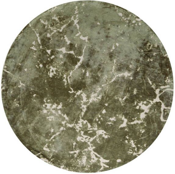 Light & Living Rond Vloerkleed Sjors 200cm Olijfgroen