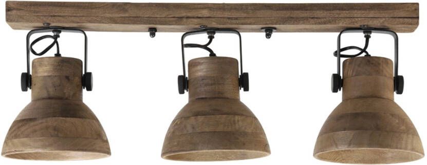 Light & Living Ilanio Opbouwspot Hout Drielichts