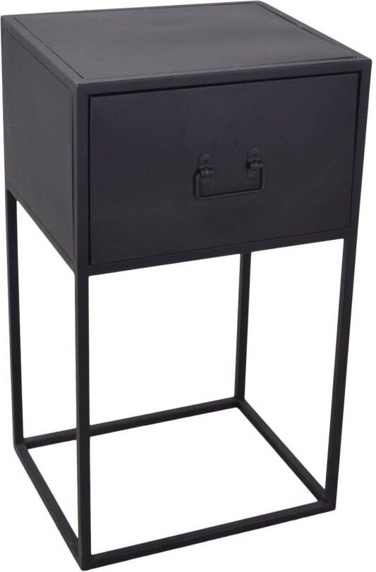 LOFT42 Djax Nachtkastje Hoog met Lade – Zwart – Metaal 70x40x35