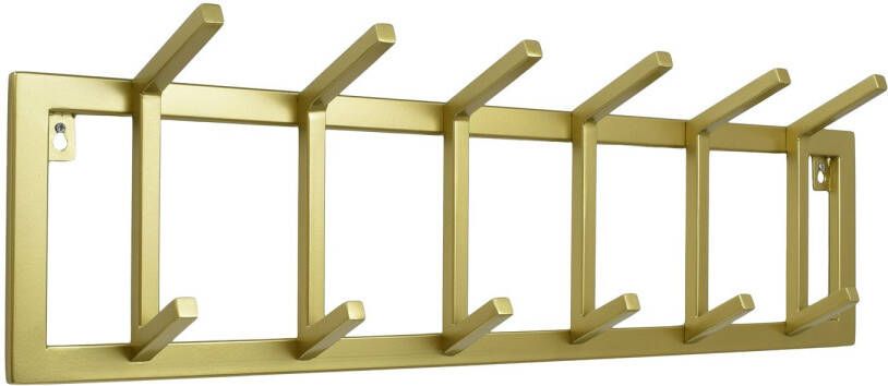 LOFT42 Kapstok Jaimy Single Goud – Metaal – 6 Dubbele Haken 80x24x12