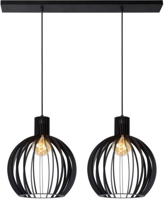 LUCIDE Hanglamp Mikaela Zwart Ø35cm 2xe27