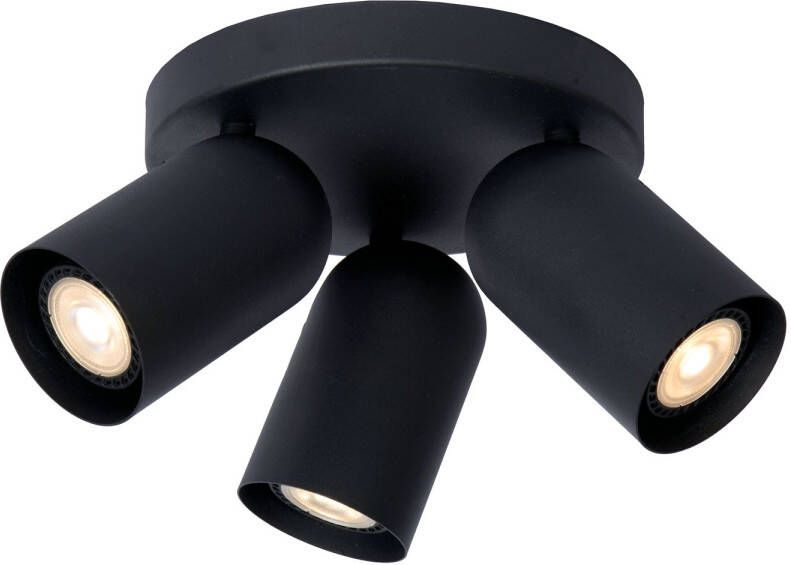 LUCIDE Plafondlamp Punch Zwart Ø21cm 3xgu10