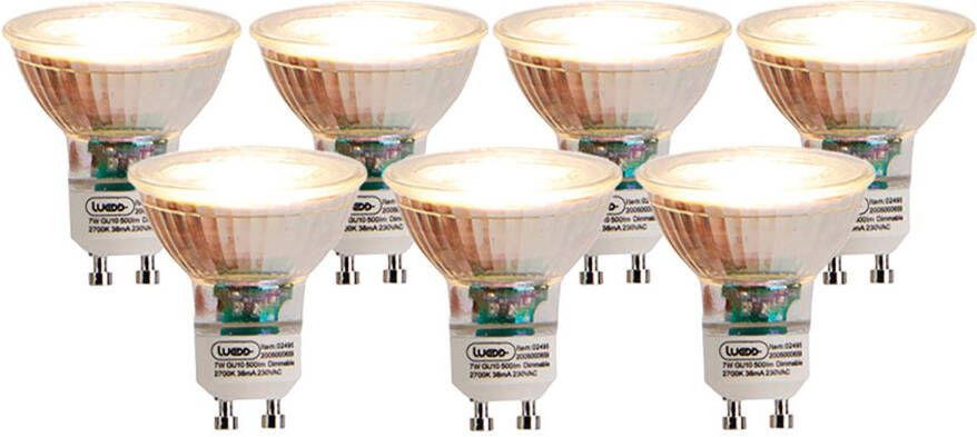 LUEDD Set Van 7 Gu10 Dimbare Led Lampen 7w 500 Lm 2700k