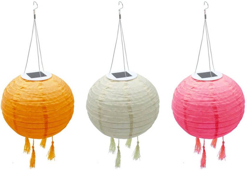 Lumisky Set Van 3 Lantaarns Op Zonne-energie Oranje D20cm Shangri La