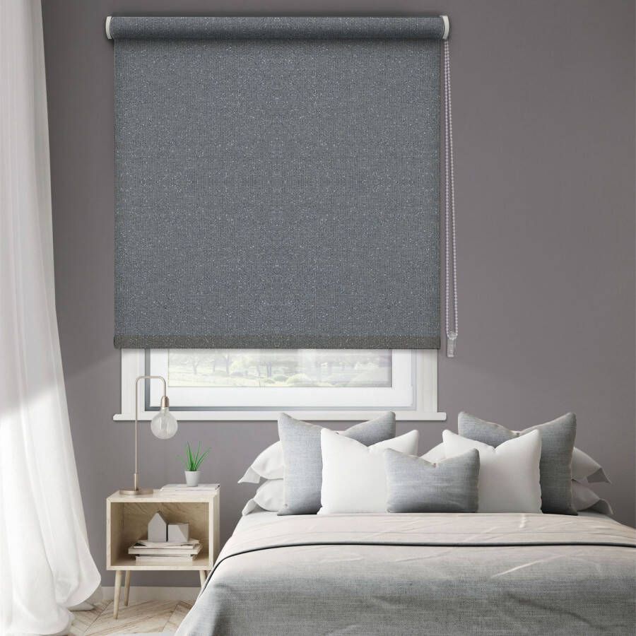 Madeco 1643 Ancona Verduisterend Rolgordijn Glitter Grijs 90x190cm