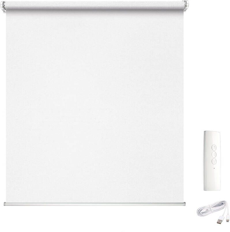 Madeco Gemotoriseerd Lichtdoorlatend Rolgordijn E-roll Wit 100x250cm