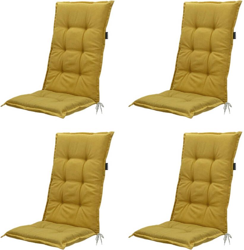 Madison Tuinkussen Lage Rug Panama Yellow 105x50cm 4 Stuks