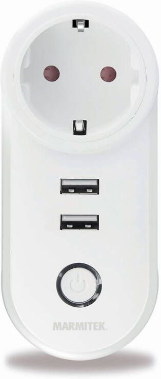 Martens Marmitek Slimme Stekker Smart Wifi Power Plug Si 2 Usb-poorten Aan uit + Energiemeter Cei Type E 15a 3450w