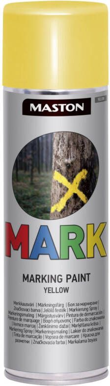 Maston Mark Marking Paint Mat Geel Markeringsspray 500 Ml Spuitbus Verf