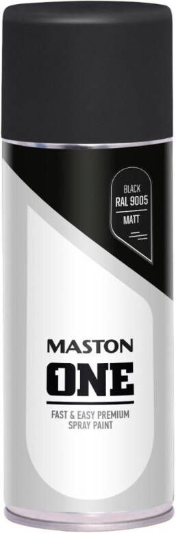 Maston ONE Spuitverf mat Zwart (RAL 9005) 400 ml spuitbus verf