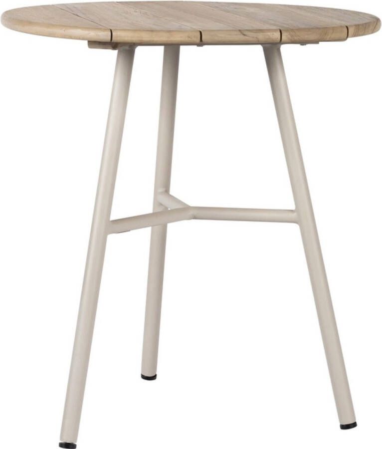 Max&Luuk Arda Tafel Dia. 70x76 Cm Aluminium Linen teak Aged Finish