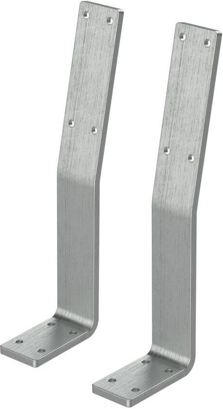 ML-Design Set Van 2 Dossiersteunen 50 X 90 X 345 Mm Staal Zilver