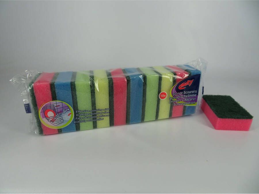 Multy Schuursponsjes (10 stuks) Schoonmaak Schuursponsjes Schuursponzen - Foto 3