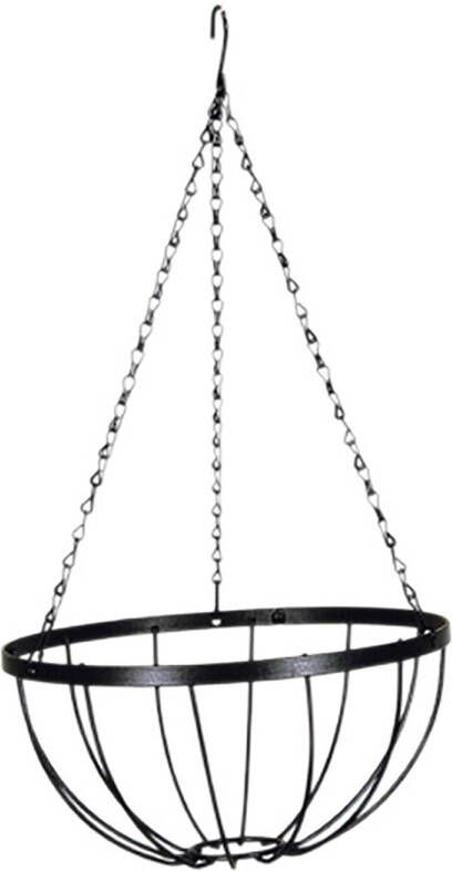 Nature Hanging basket Muurkorf Smeedijzer- Zwart H19 x een halve cirkel dia. 40cm - Foto 3