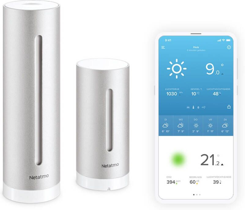Netatmo NWS01-EC Weerstation Bediening via app Digitaal CO-2 meter - Foto 4