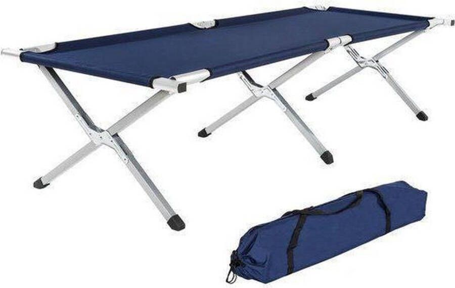 NordFalk Veldbed Xl 190 X 64 Cm Campingbed Stretcher Kampeerbed Aluminium Blauw