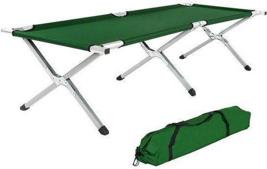 NordFalk Veldbed Xxl 200 X 71 Cm Campingbed Stretcher Kampeerbed Aluminium Groen