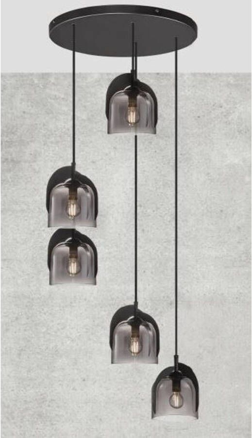 Nordlux Hanglamp Boshi Gerookt Glas ⌀40cm 5xe14