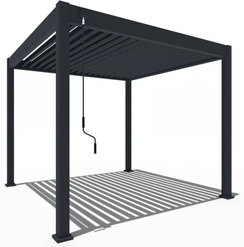 Orion Comfort terrasoverkapping 300x300cm Antraciet Aluminium Metaal Vrijstaande Luxe overkapping Tuinprieel Carport Veranda Pergola