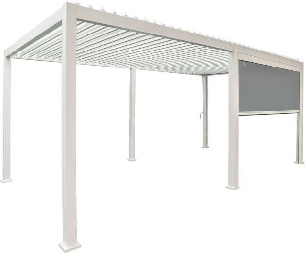 Orion Pull Down Zijscherm 400 cm Wit Zijscherm voor terrasoverkapping Voor meer privacy beschutting schaduw onder uw overkapping