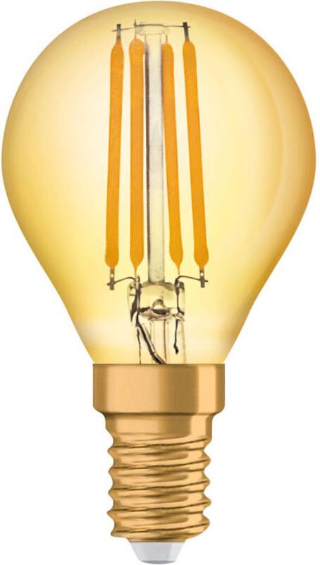 Osram Vintage 1906 Led E14 Kogel Filament Goud 4w 420lm 825 Zeer Warm Wit | Vervangt 35w